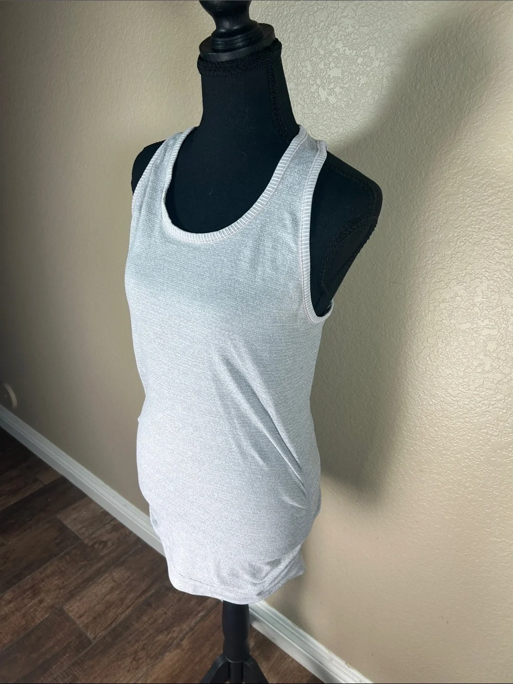 Athleta Gray Ruched Side Racerback Tank Top | Size Small - Picture 2 of 5